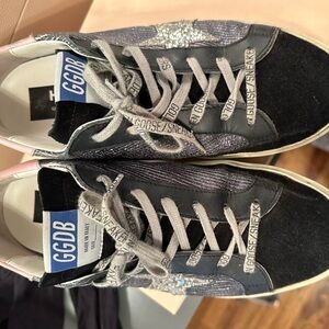 authentic golden goose hi-star shoes black, pink and silver